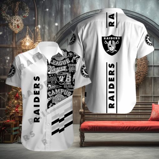 NFL Las Vegas Raiders White Hawaiian Shirt