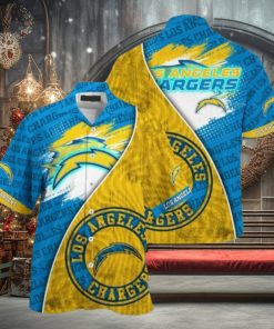 NFL Los Angeles Chargers Blue Gold Hawaiian Shirt