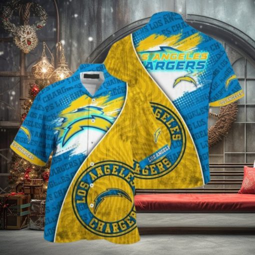 NFL Los Angeles Chargers Blue Gold Hawaiian Shirt