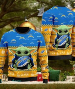 NFL Los Angeles Chargers Cute Baby Yoda Ugly Christmas Sweater