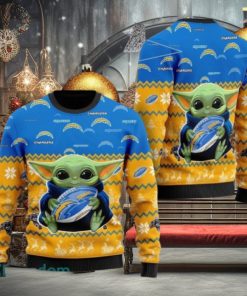 NFL Los Angeles Chargers Cute Baby Yoda Ugly Christmas Sweater