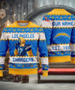 NFL Los Angeles Chargers Cute Mascot Custom Ugly Christmas Sweater
