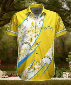 NFL Los Angeles Chargers Flowers Gold Hawaiian Shirt