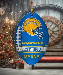 NFL Los Angeles Chargers Football Xmas Tree Decorations Custom Name Gift For Fans Ornament