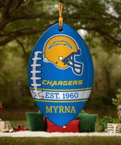 NFL Los Angeles Chargers Football Xmas Tree Decorations Custom Name Gift For Fans Ornament