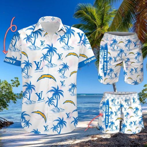 NFL Los Angeles Chargers Louis Vuitton Logo Pattern Hawaiian Shirt & Shorts