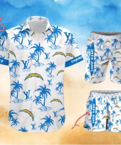 NFL Los Angeles Chargers Louis Vuitton Logo Pattern Hawaiian Shirt & Shorts