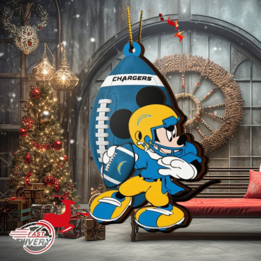 NFL Los Angeles Chargers Mickey Mouse Christmas Ornament 2023 Christmas Tree Decorations NFL Los Angeles Chargers Mickey Mouse Christmas Ornament 2023 Christmas Tree Decorations