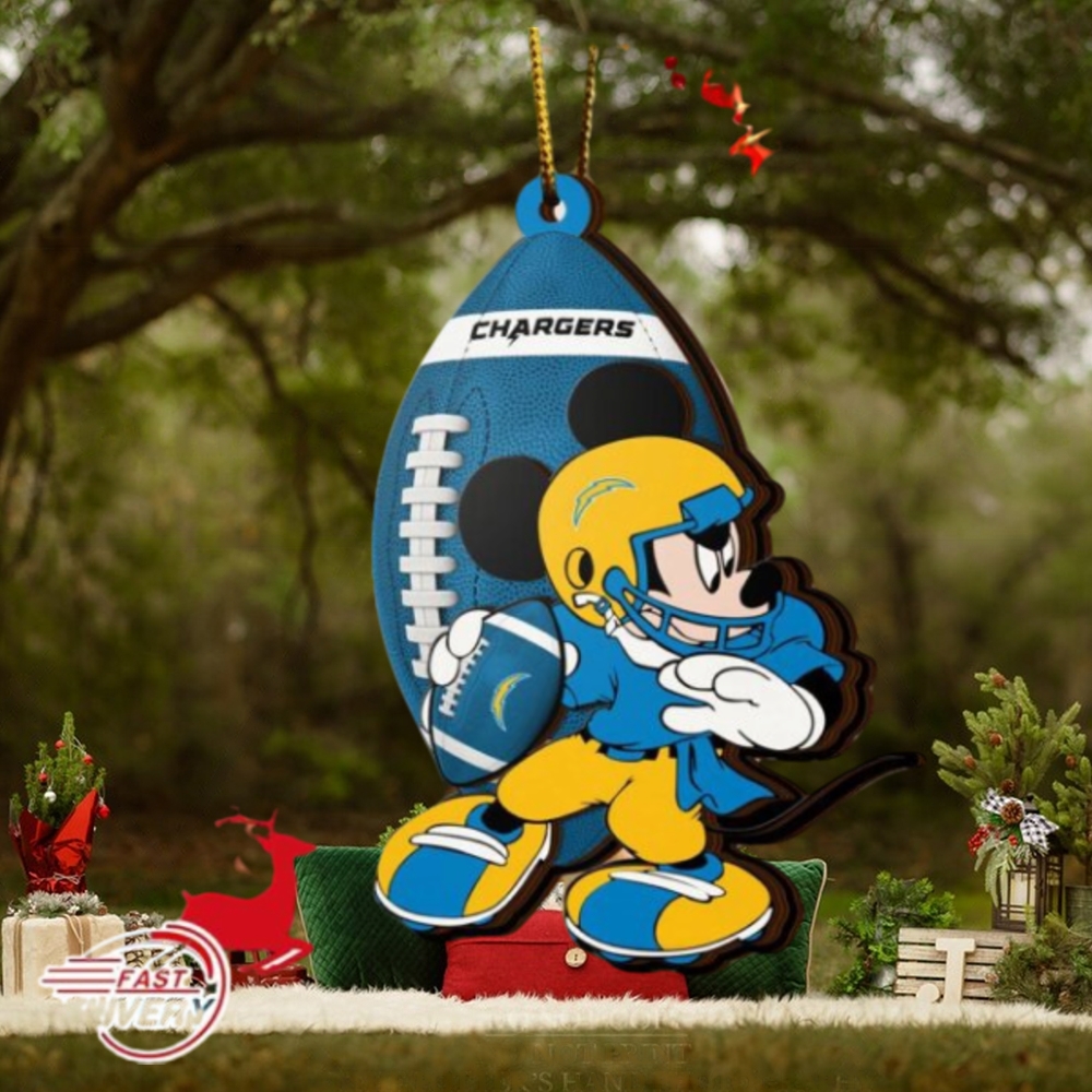 NFL Los Angeles Chargers Mickey Mouse Christmas Ornament 2023 Christmas Tree Decorations NFL Los Angeles Chargers Mickey Mouse Christmas Ornament 2023 Christmas Tree Decorations