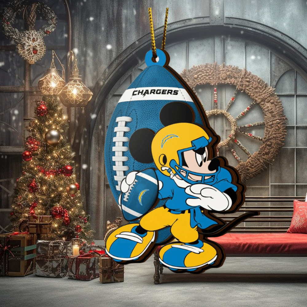 NFL Los Angeles Chargers Mickey Mouse Christmas Ornament NFL Los Angeles Chargers Mickey Mouse Christmas Ornament