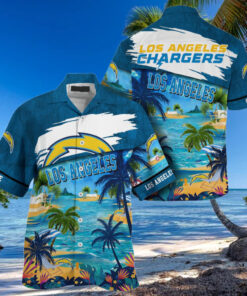 NFL Los Angeles Chargers Palm Tree Hot Summer Hawaiian Shirt Gifts Sport Fans