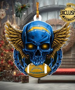 NFL Los Angeles Chargers Xmas Skull 2023 Holiday Gifts Christmas Decorations Ornament