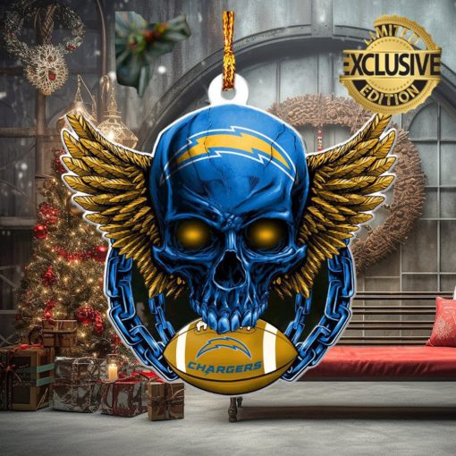 NFL Los Angeles Chargers Xmas Skull 2023 Holiday Gifts Christmas Decorations Ornament