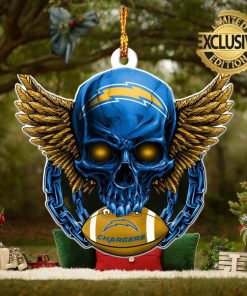 NFL Los Angeles Chargers Xmas Skull 2023 Holiday Gifts Christmas Decorations Ornament