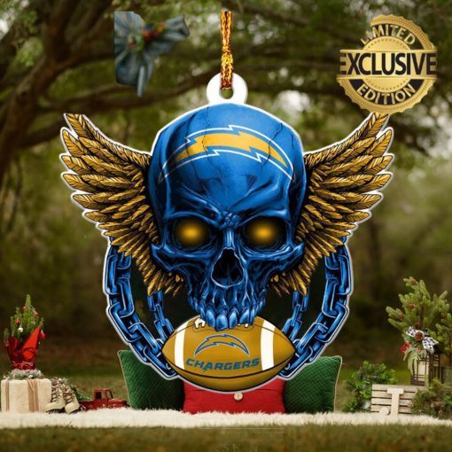 NFL Los Angeles Chargers Xmas Skull 2023 Holiday Gifts Christmas Decorations Ornament