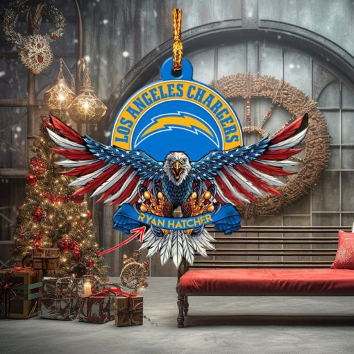 NFL Los Angeles Chargers Xmas Tree Decorations American US Eagle Custom Name Ornament