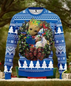 NFL Los Angeles Dodgers Groot Hug Christmas Ugly Sweater