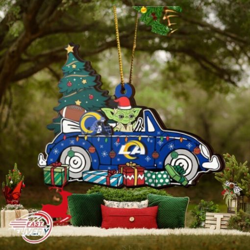 NFL Los Angeles Rams And Baby Yoda Christmas Ornament 2023 Christmas Tree Decorations