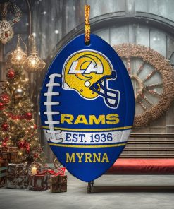 NFL Los Angeles Rams Football Xmas Gift Custom Name Christmas Football Ornament