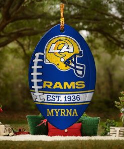 NFL Los Angeles Rams Football Xmas Gift Custom Name Christmas Football Ornament