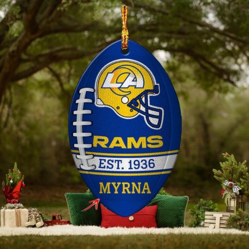 NFL Los Angeles Rams Football Xmas Gift Custom Name Christmas Football Ornament