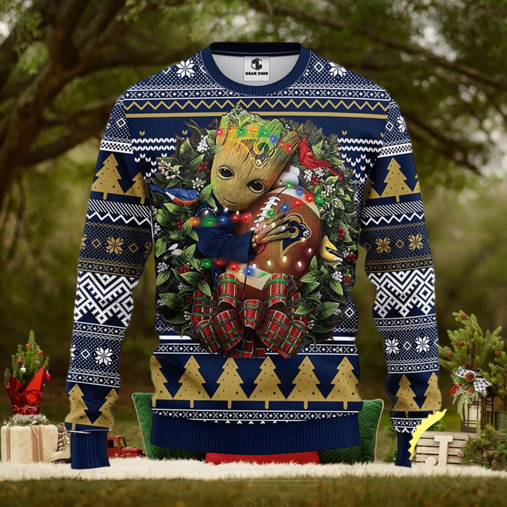 NFL Los Angeles Rams Groot Hug Christmas Ugly Sweater NFL Los Angeles Rams Groot Hug Christmas Ugly Sweater
