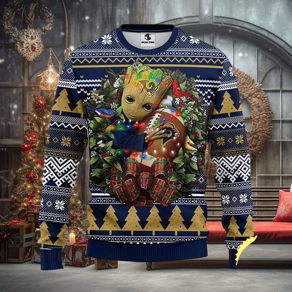NFL Los Angeles Rams Groot Hug Christmas Ugly Sweater NFL Los Angeles Rams Groot Hug Christmas Ugly Sweater