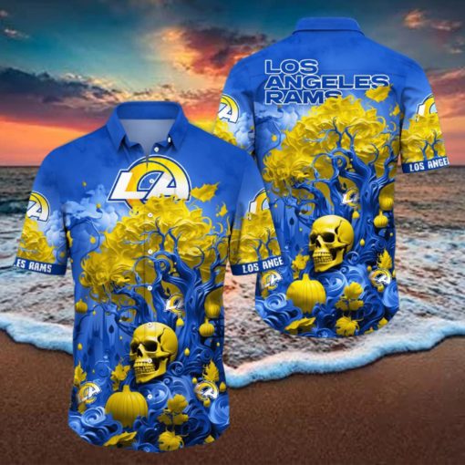 NFL Los Angeles Rams Halloween Skull Pumpkin Hawaiian Shirt