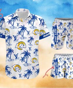 NFL Los Angeles Rams Louis Vuitton Logo Pattern Hawaiian Shirt & Shorts