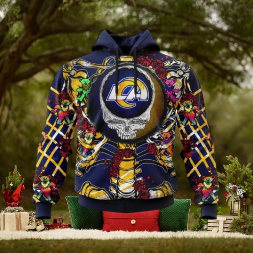 NFL Los Angeles Rams Mix Grateful Dead, Personalized Name & Number Specialized Concepts Kits 3D Hoodie