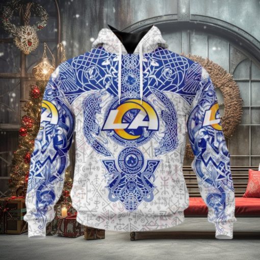 NFL Los Angeles Rams Norse Viking Symbols 3D Hoodie