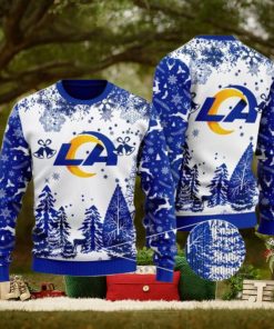 Los Angeles Rams Snowflakes Pattern Ugly Christmas Sweater Christmas Gift -  Banantees