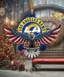 NFL Los Angeles Rams Xmas American US Eagle Custom Name Christmas Tree Decorations Ornament