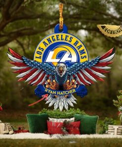 NFL Los Angeles Rams Xmas American US Eagle Custom Name Christmas Tree Decorations Ornament