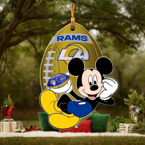 NFL Los Angeles Rams Xmas Mickey Custom Name Christmas Tree Decorations Ornament