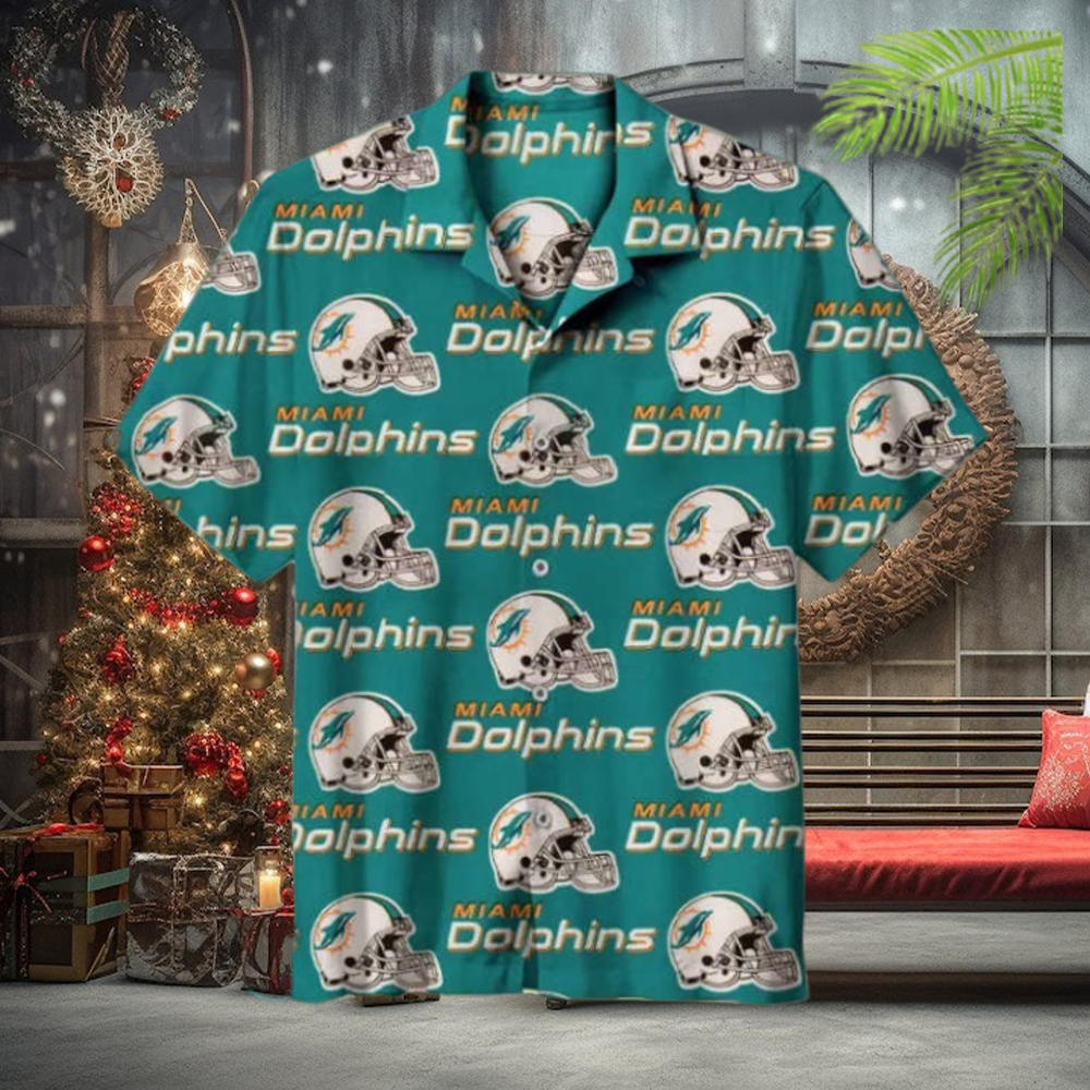NFL Miami Dolphin Logo Hawaiian Shirt NFL Miami Dolphin Logo Hawaiian Shirt