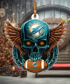 NFL Miami Dolphins 2023 Holiday Gifts Xmas Tree Christmas Decorations Skull Ornament