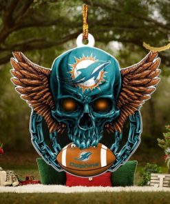 NFL Miami Dolphins 2023 Holiday Gifts Xmas Tree Christmas Decorations Skull Ornament