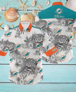NFL Miami Dolphins 3D Flowers Leaf Hawaiian Shirt Summer Hot Gift For Fans