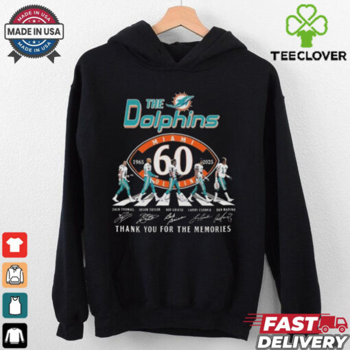 NFL Miami Dolphins 60th 1965 2025 Thank You For The Memories Signatures Shirt