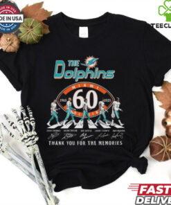 NFL Miami Dolphins 60th 1965 2025 Thank You For The Memories Signatures Shirt