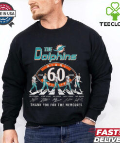 NFL Miami Dolphins 60th 1965 2025 Thank You For The Memories Signatures Shirt