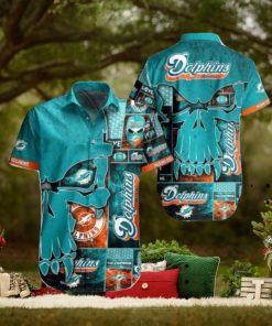 NFL Miami Dolphins Aqua Punisher Skull Hawaiian Shirt