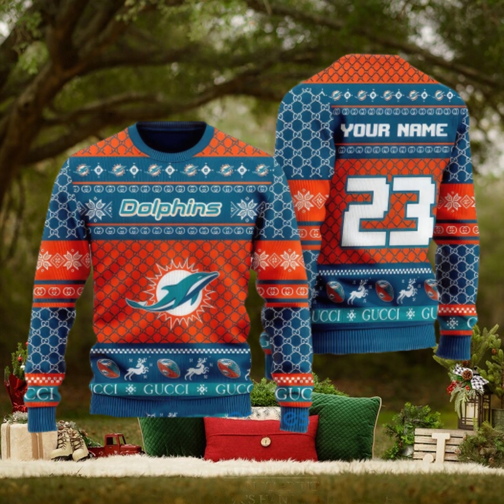 Miami Dolphins Fans Ugly Christmas Sweaters