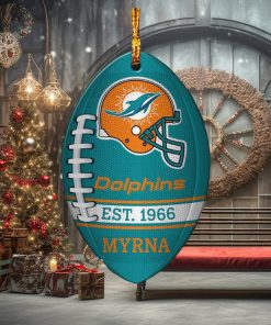 NFL Miami Dolphins Football Xmas Custom Name Tree Decorations Ornament