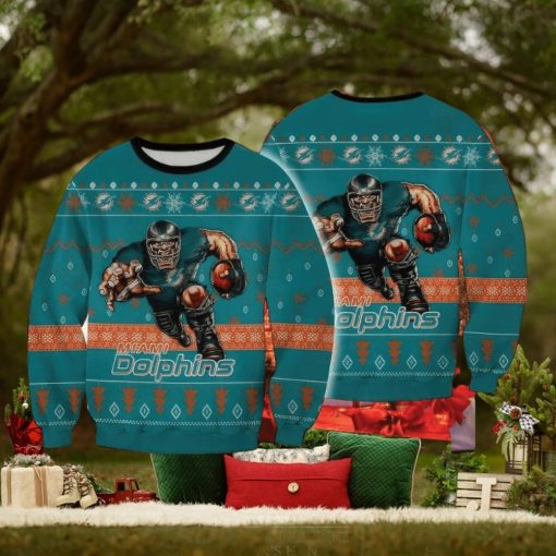 NFL Miami Dolphins Knitted Christmas Sweater Snowball