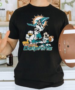 NFL Miami Dolphins Mickey Mouse Donald Duck Goofy Football Shirt T Shirt