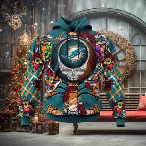 NFL Miami Dolphins Mix Grateful Dead, Personalized Name & Number Specialized Concepts Kits 3D Hoodie