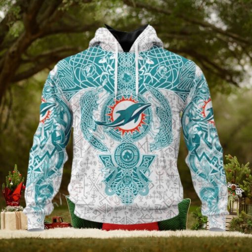 NFL Miami Dolphins Norse Viking Symbols 3D Hoodie