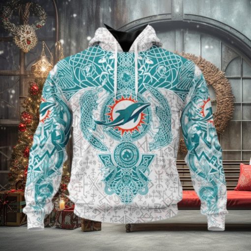 NFL Miami Dolphins Norse Viking Symbols 3D Hoodie